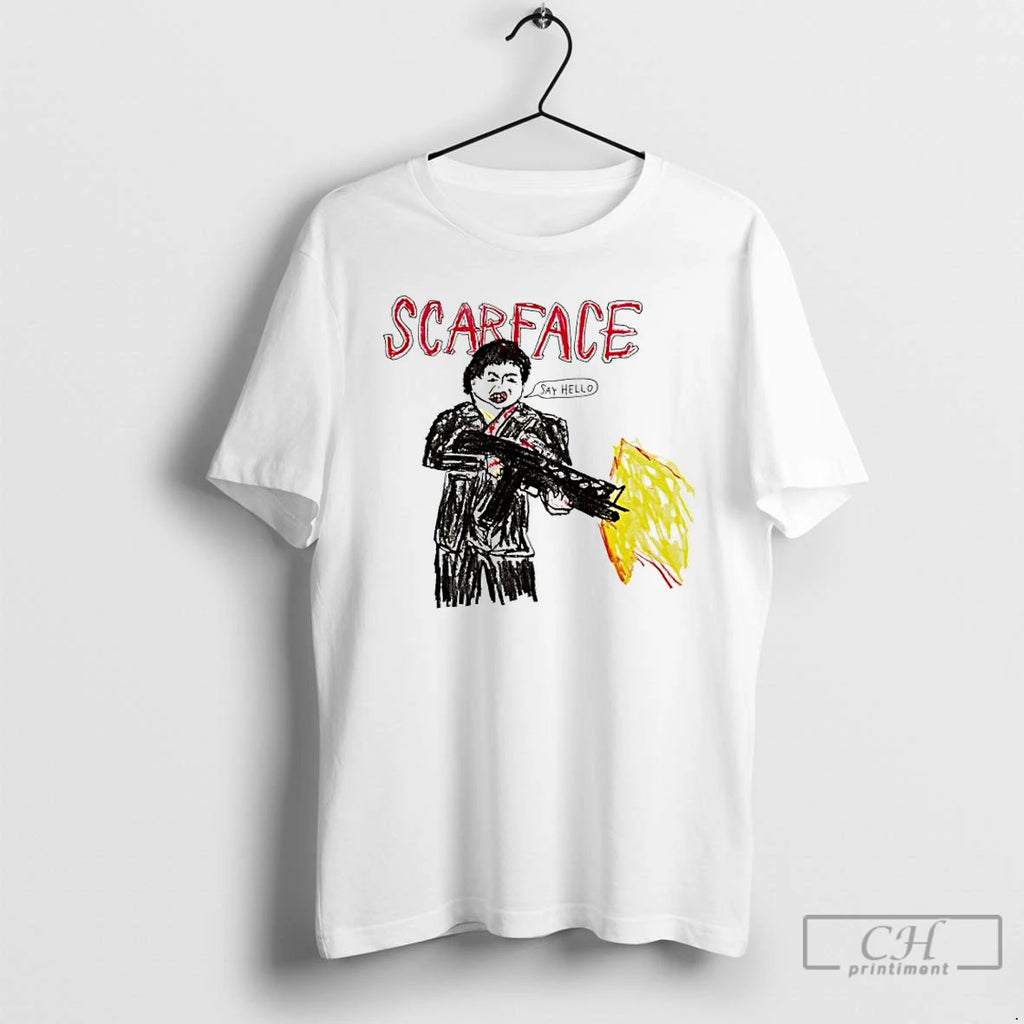 Classic Scarface Tony Montana Say Hello To My Little Friend Art T Shirts