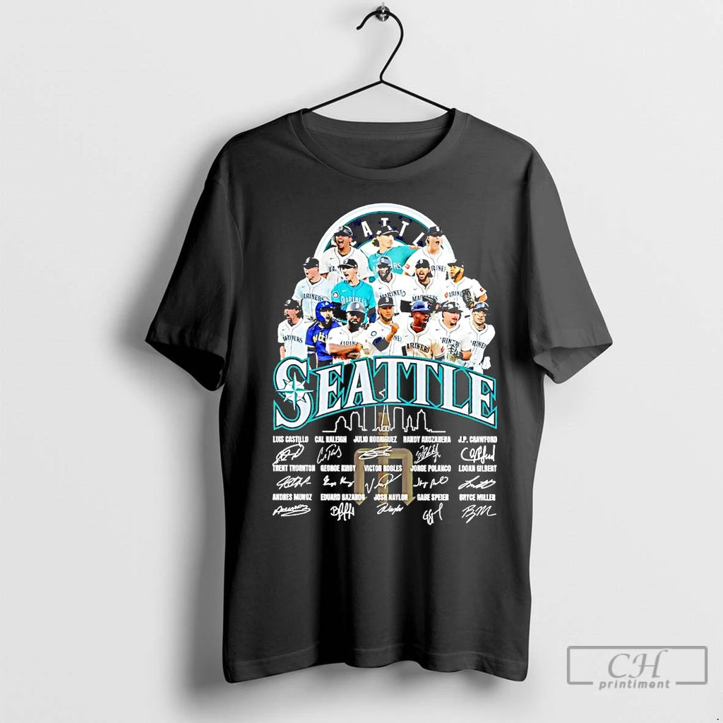 Classic Seattle Mariners Players Lineup Skyline Signatures