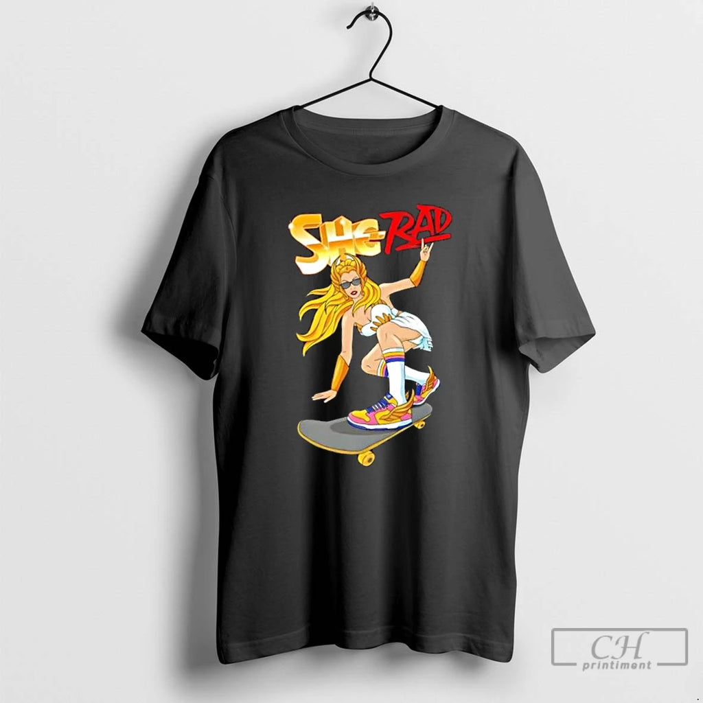 Classic She Rad Skateboard Retro Cool Girl T Shirts Hoodie Sweatshirt | PurePodTees.com