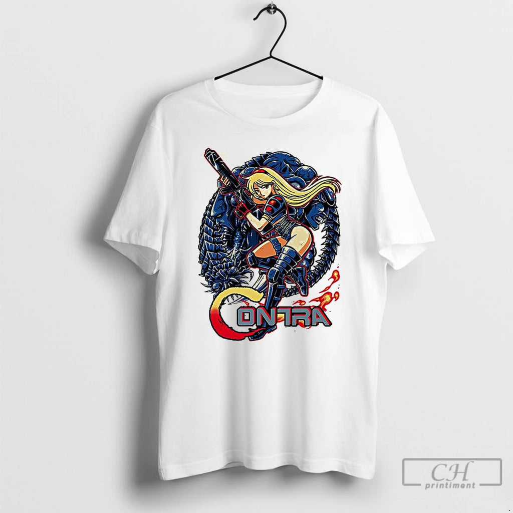 Classic Sheena Etranz Contra Hard Corps Video Game Character T Shirts