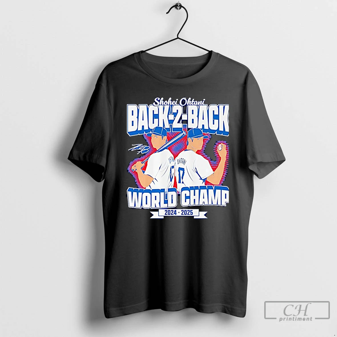 Classic Shohei Ohtani 2024 2025 Back To Back World Champs Christmas T Shirts Hoodie Sweatshirt | PurePodTees.com