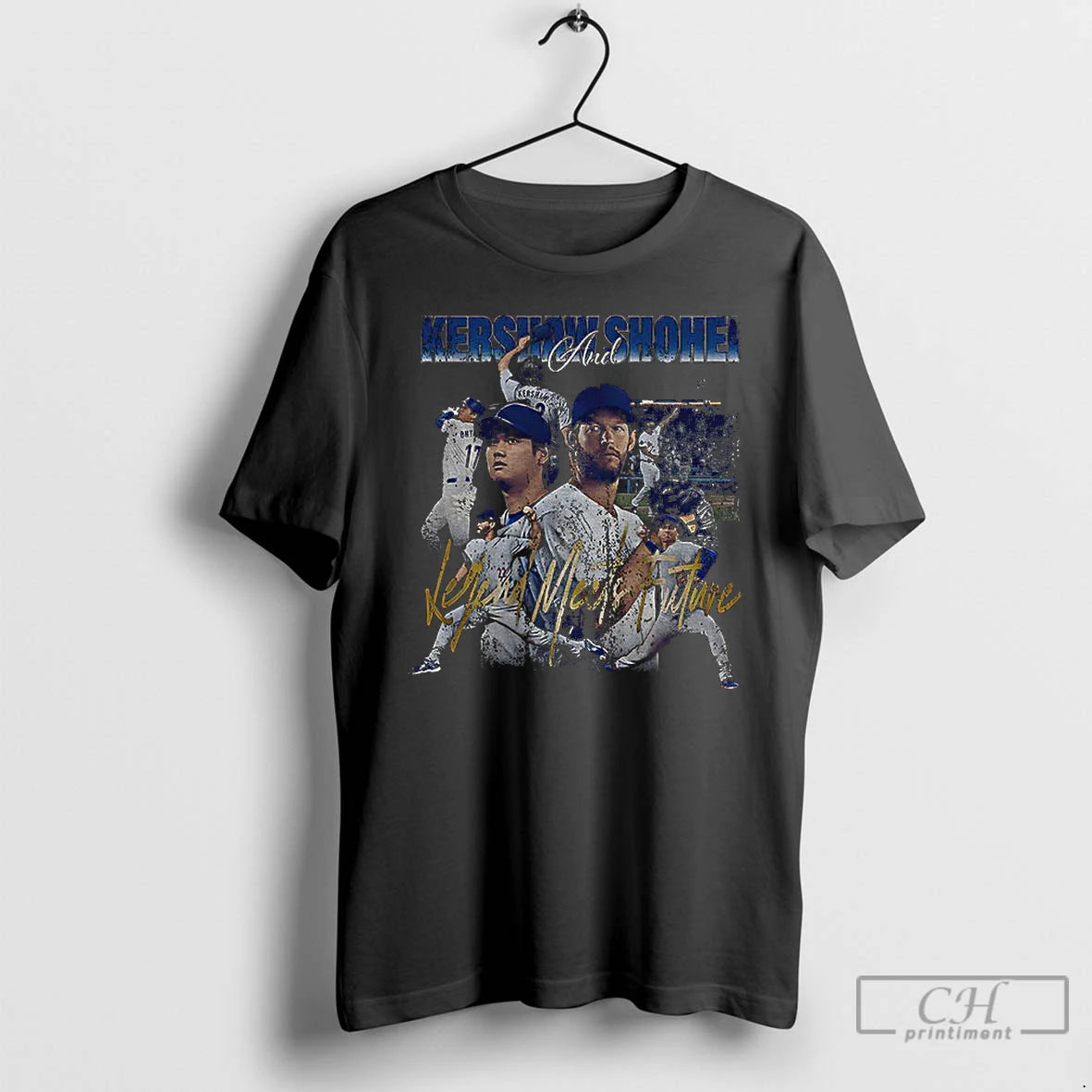 Classic Shohei Ohtani And Clayton Kershaw Los Angeles Dodgers Legend Meets Future Mlb Baseball Vintage Shirt Hoodie...
