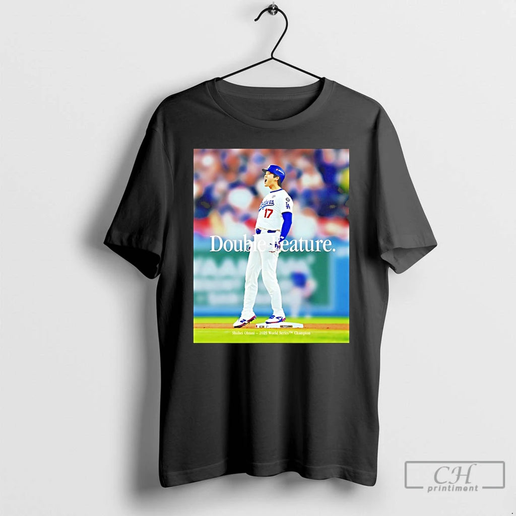 Classic Shohei Ohtani Double Feature Back To Back World Series Champion T Shirts Hoodie Sweatshirt | PurePodTees.com