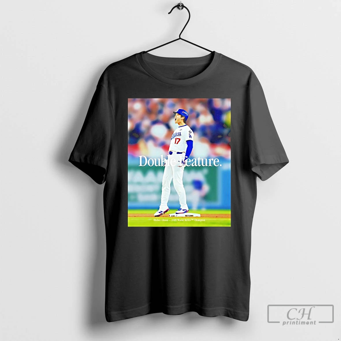 Classic Shohei Ohtani Double Feature Back To Back World Series Champion T Shirts Hoodie Sweatshirt | PurePodTees.com