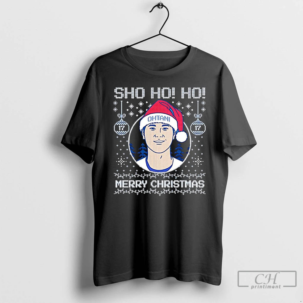 Classic Shohei Ohtani Sho Ho Ho Dodgers Merry Christmas Shirt Hoodie Sweatshirt | PurePodTees.com
