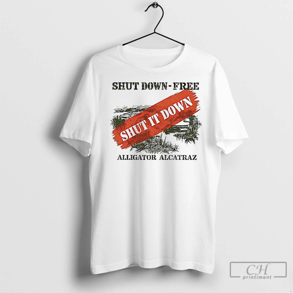 Classic Shut Down Free Alligator Alcatraz Shirt Hoodie Sweatshirt | PurePodTees.com