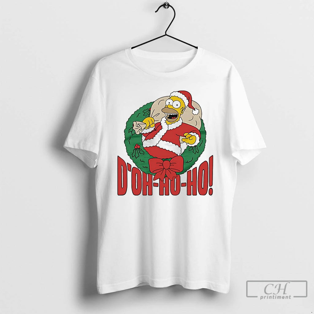 Classic Simpsons Homer Santa Doh Ho Ho Christmas T Shirts Hoodie Sweatshirt | PurePodTees.com
