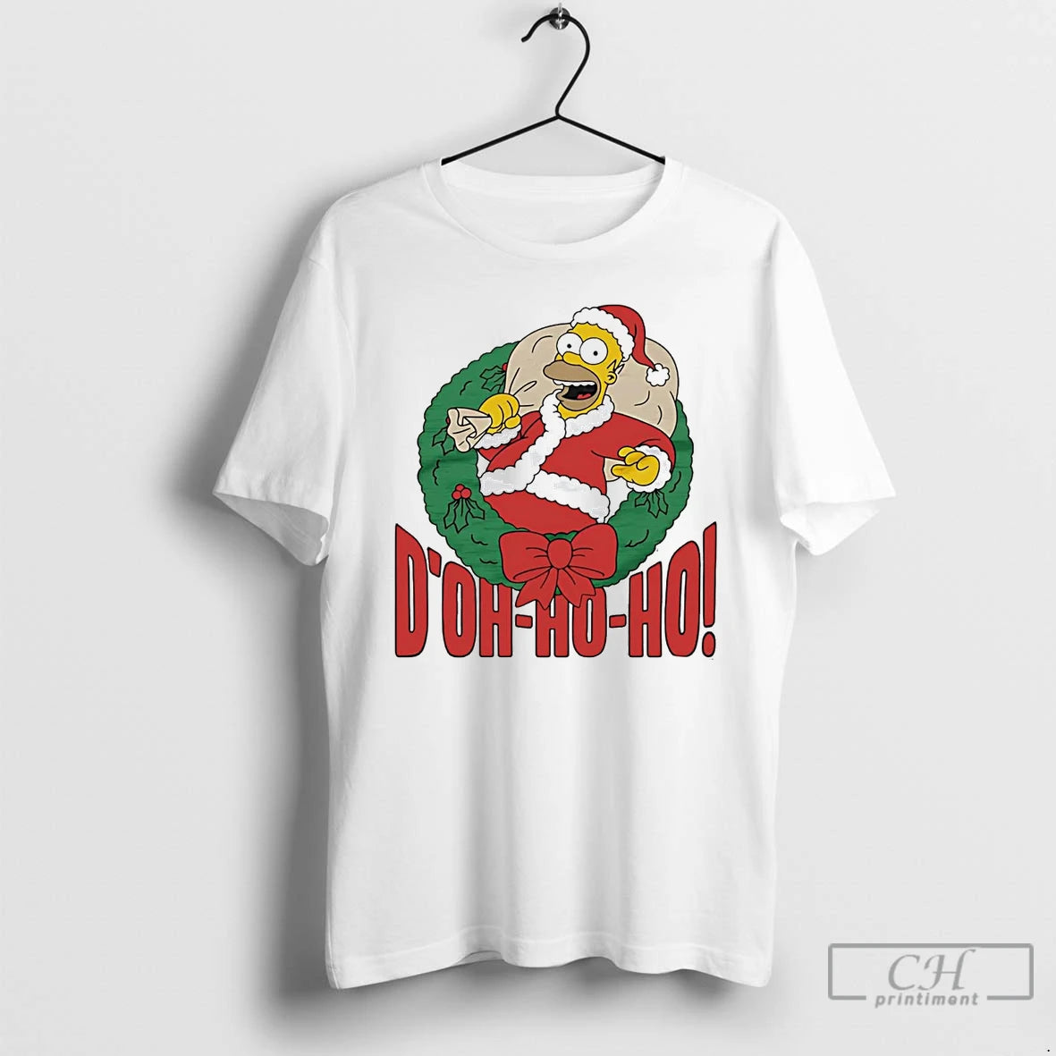 Classic Simpsons Homer Santa Doh Ho Ho Christmas T Shirts Hoodie Sweatshirt | PurePodTees.com