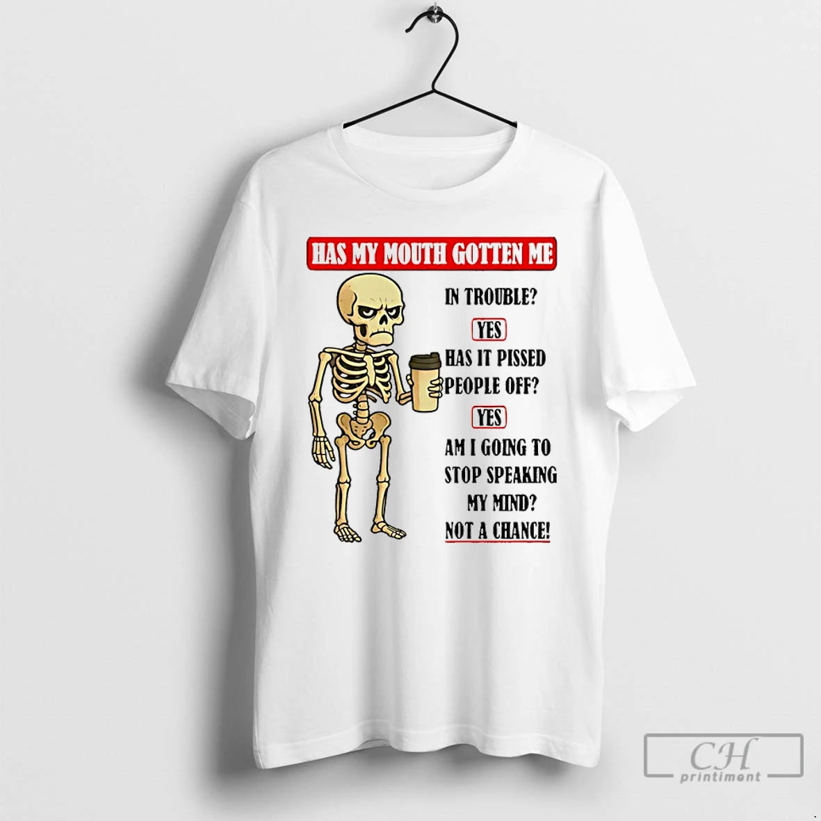 Classic Skeleton Has My Mouth Gotten Me In Trouble Shirt Hoodie Sweatshirt | PurePodTees.com