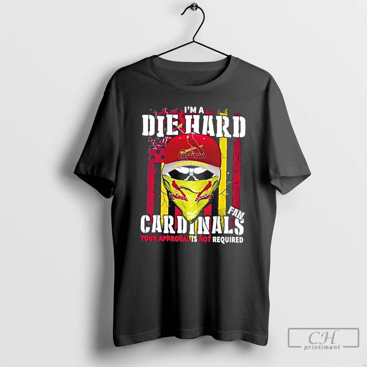 Classic Skull Im A Die Hard St Louis Cardinals Fan Your Approval Is Not Required Shirt Hoodie Sweatshirt | PurePodTees.com