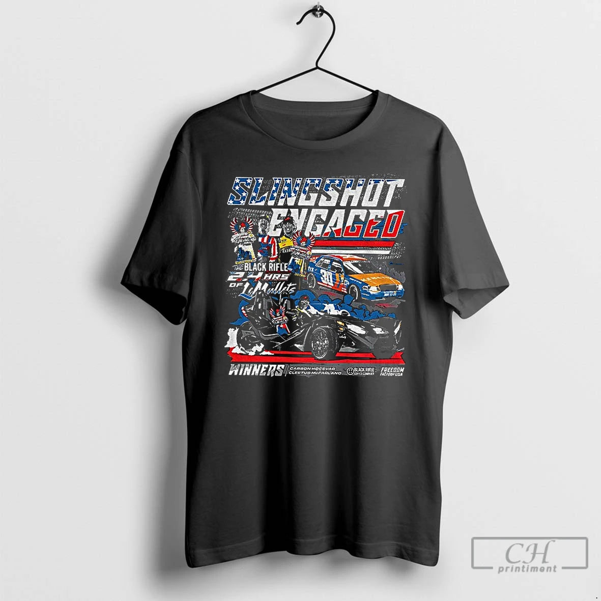 Classic Slingshot Engaged Carson Hocevar Cleetus Mcfarland 24 Hrs Of Lemullets Winners Nascar T Shirts Hoodie Sweatshirt