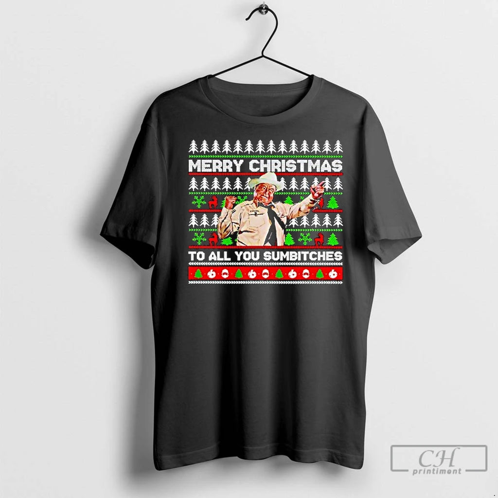Classic Smokey And The Bandit Merry Christmas To All You Sumbitches Ugly Shirt Hoodie Sweatshirt | PurePodTees.com