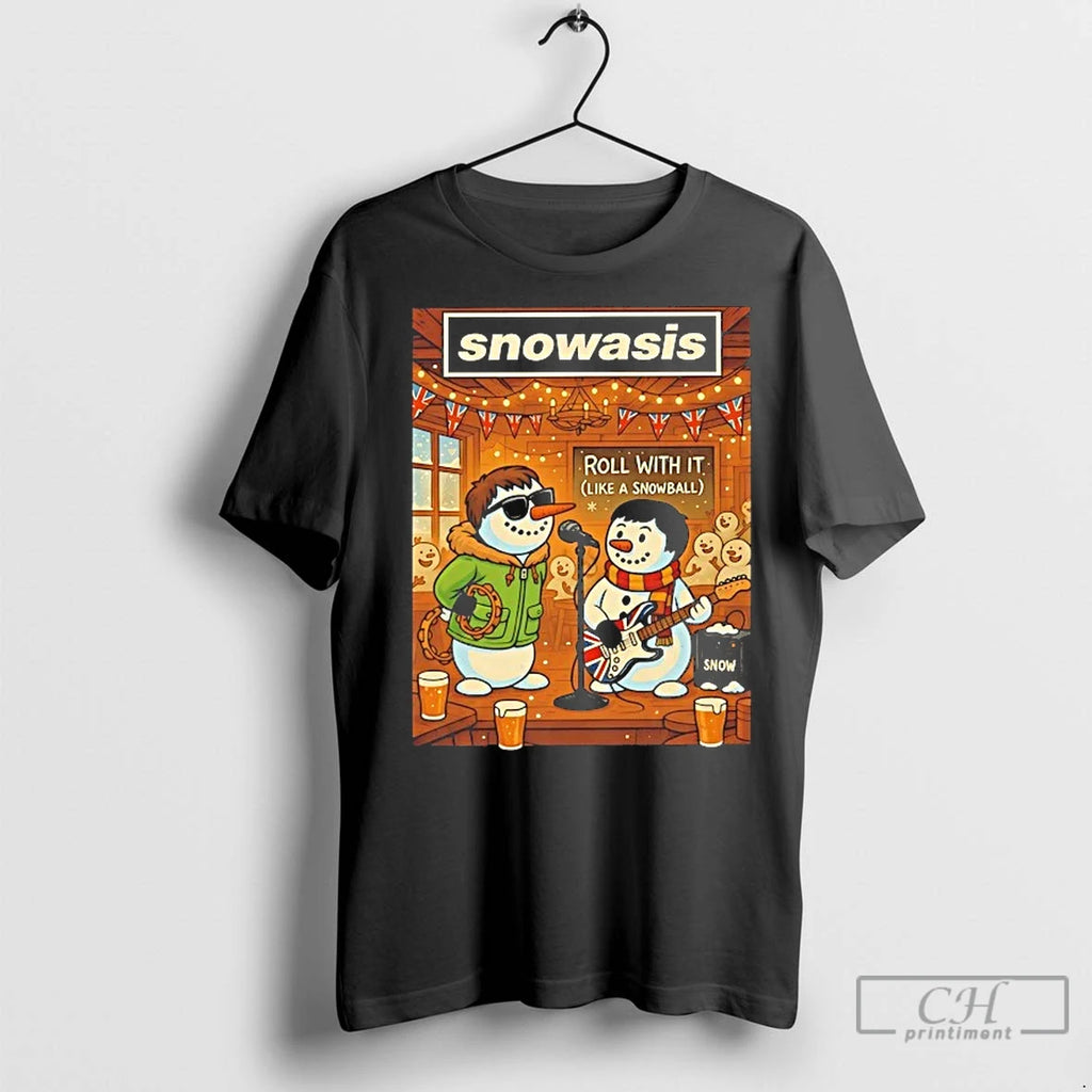 Classic Snowasis Roll With It Like A Snowball Christmas Shirt Hoodie Sweatshirt | PurePodTees.com