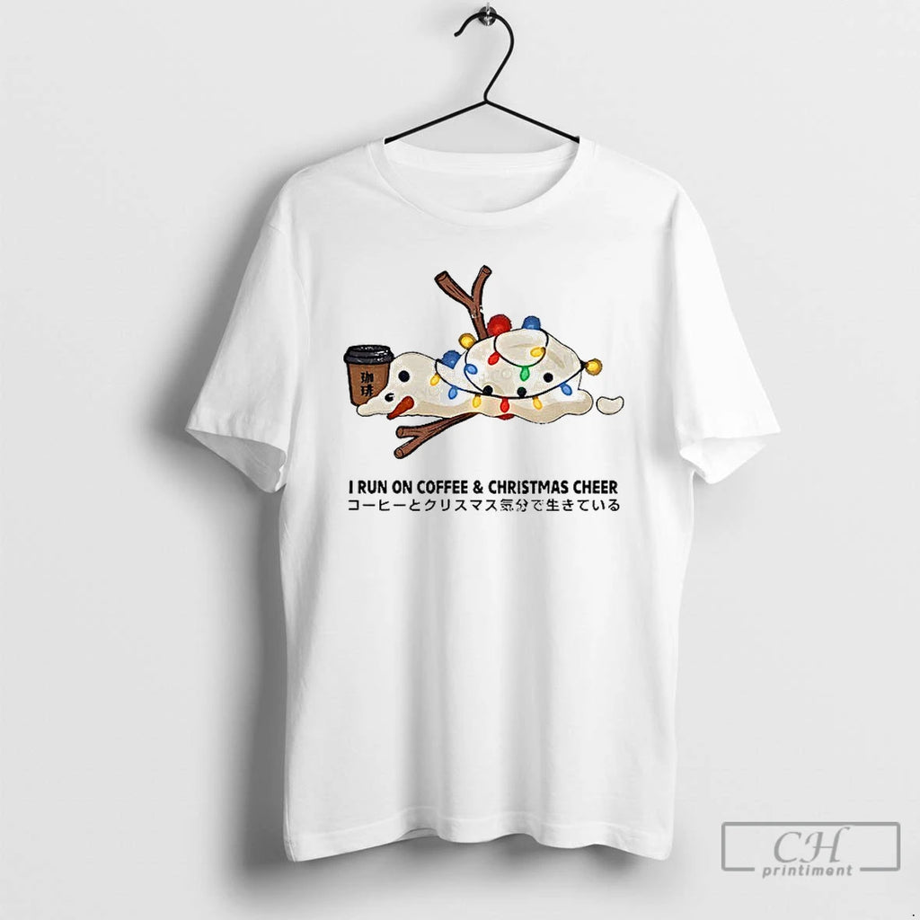 Classic Snowman I Run On Coffee And Christmas Cheer T Shirts