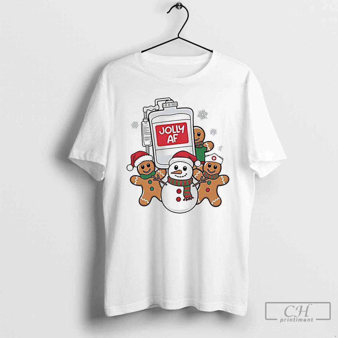 Classic Snowman Gingerbreads Jolly Af Christmas T Shirts Hoodie Sweatshirt | PurePodTees.com
