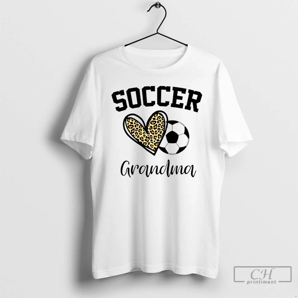 Classic Soccer Grandma Leopard Heart Shirt Hoodie Sweatshirt | PurePodTees.com