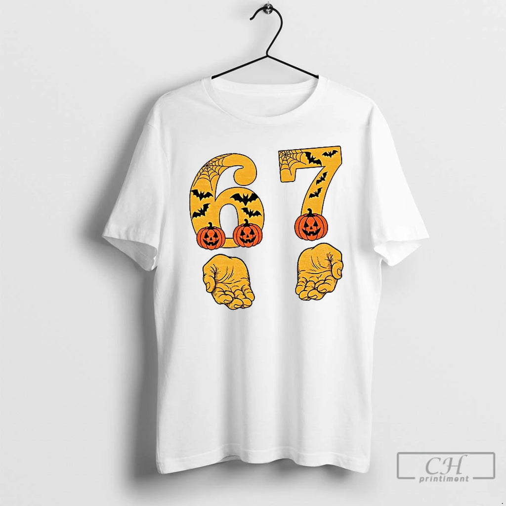Classic Spooky 6 7 Halloween Numbers Bats Pumpkins T Shirts