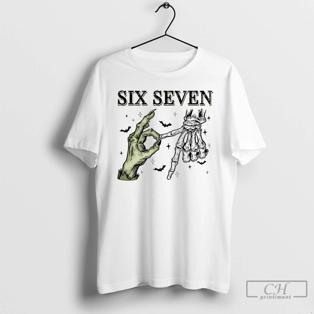 Classic Spooky Season Hands Six Seven Bat Halloween T Shirts