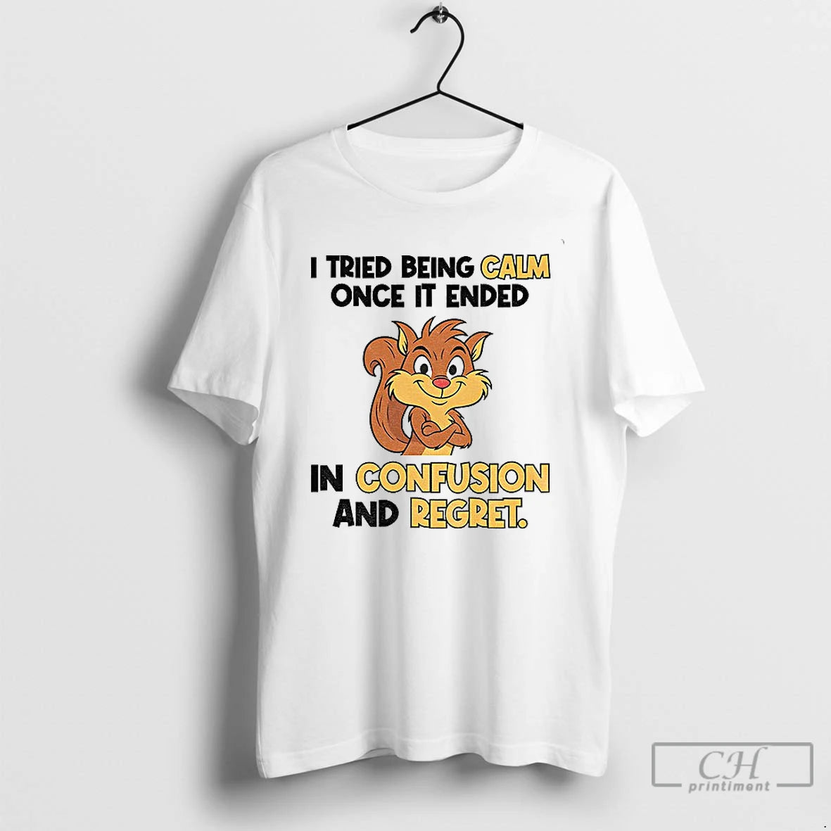 Classic Squirrel I Tried Being Calm Once It Ended In Confusion And Regret T Shirts Hoodie Sweatshirt | PurePodTees.com