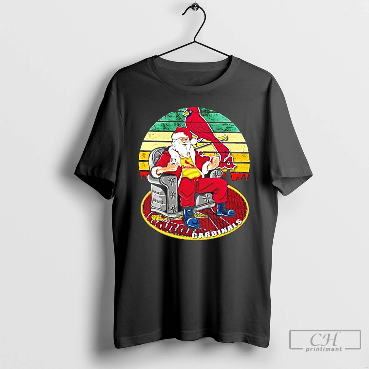 Classic St Louis Cardinals X Santa Claus Christmas Vintage T Shirts Hoodie Sweatshirt | PurePodTees.com
