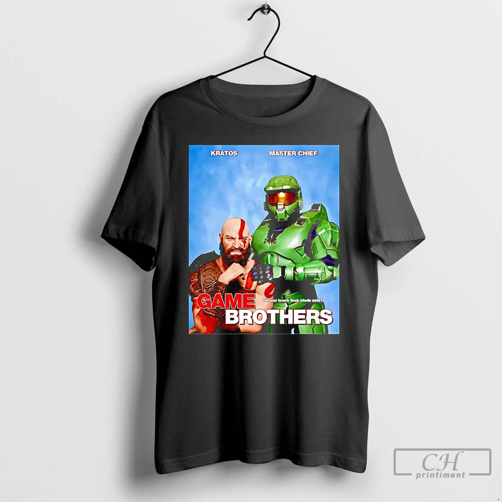 Classic Step Game Brothers Kratos And Master Chief T Shirts Hoodie Sweatshirt | PurePodTees.com