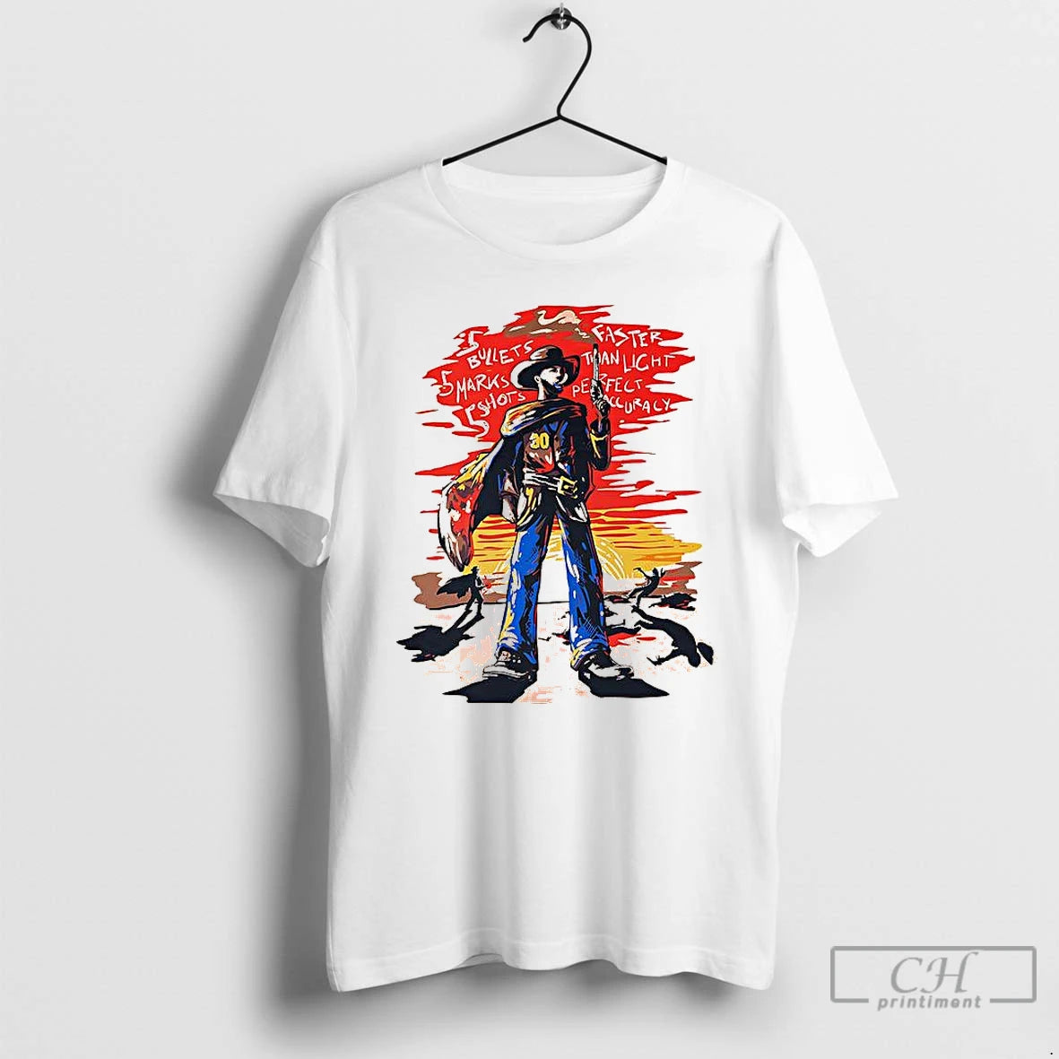 Classic Stephen Curry The Western Gunslinger T Shirts Hoodie Sweatshirt | PurePodTees.com