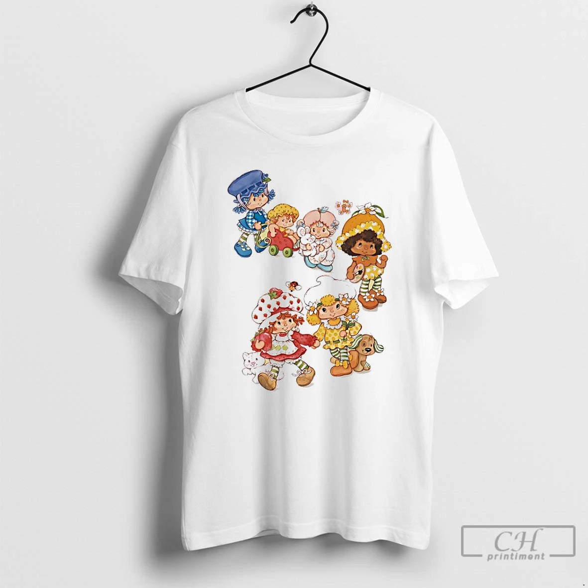 Classic Strawberry Shortcake Group Boyfriend Fit Girls T Shirts Hoodie Sweatshirt | PurePodTees.com