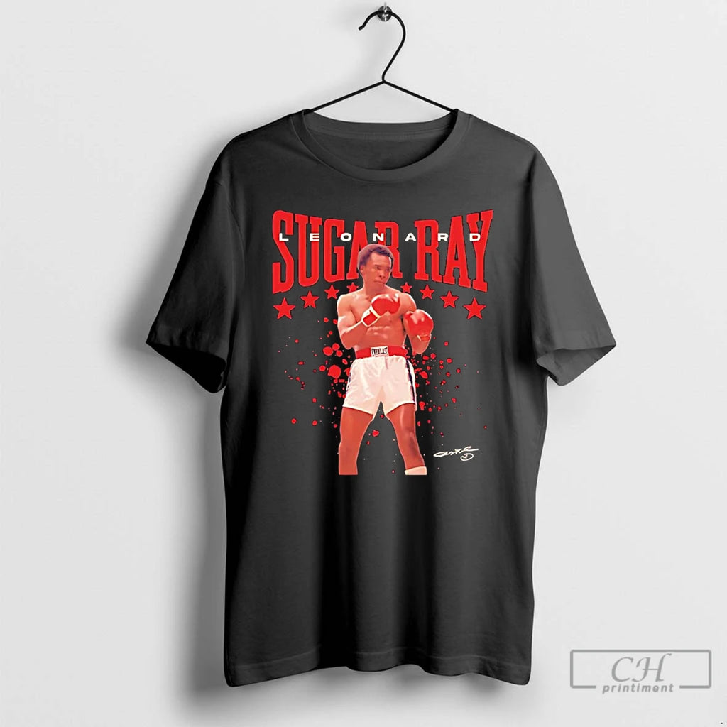 Classic Sugar Ray Leonard Boxing Portrait Shirt Hoodie Sweatshirt | PurePodTees.com