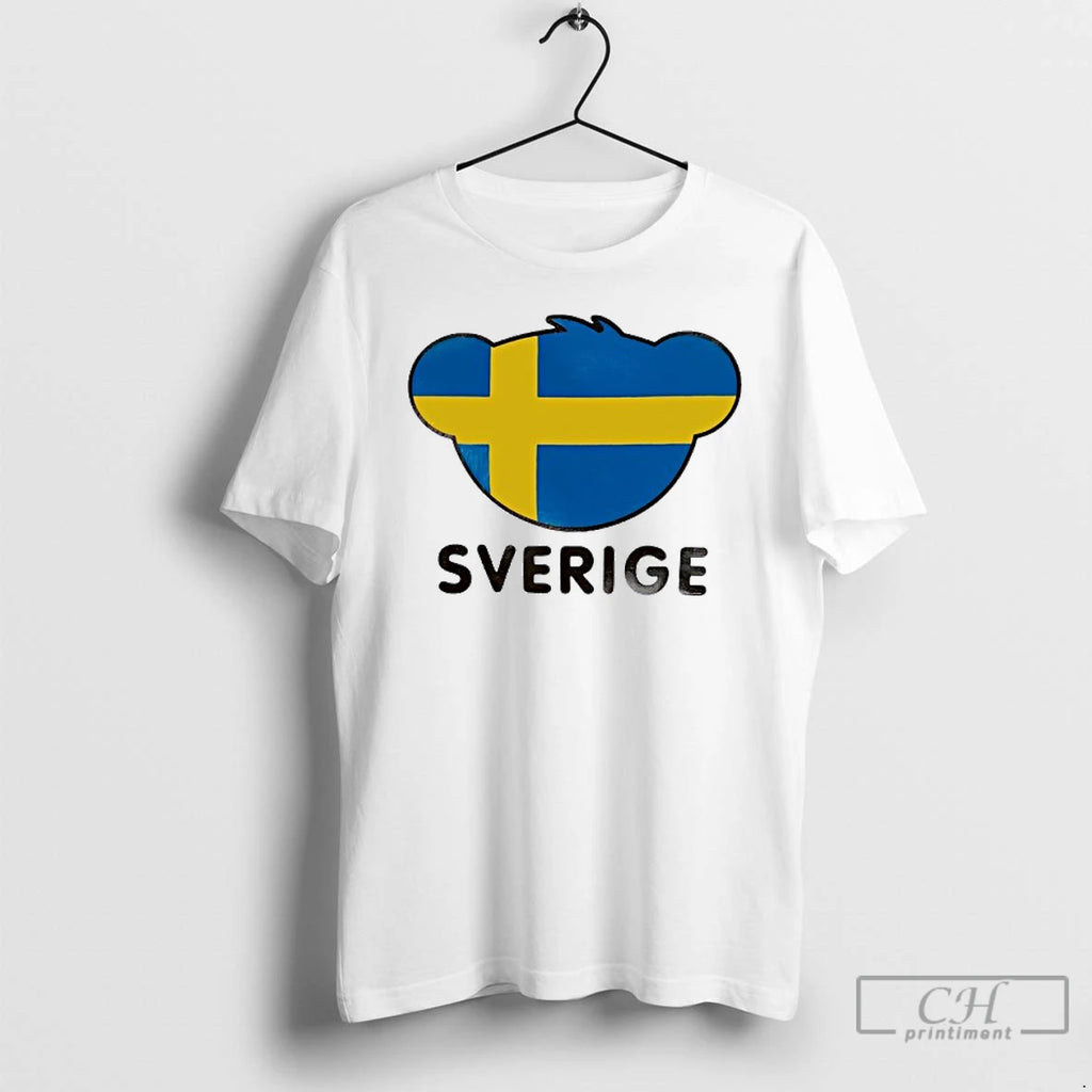 Classic Sverige Bear Head Sweden Flag T Shirts Hoodie Sweatshirt | PurePodTees.com
