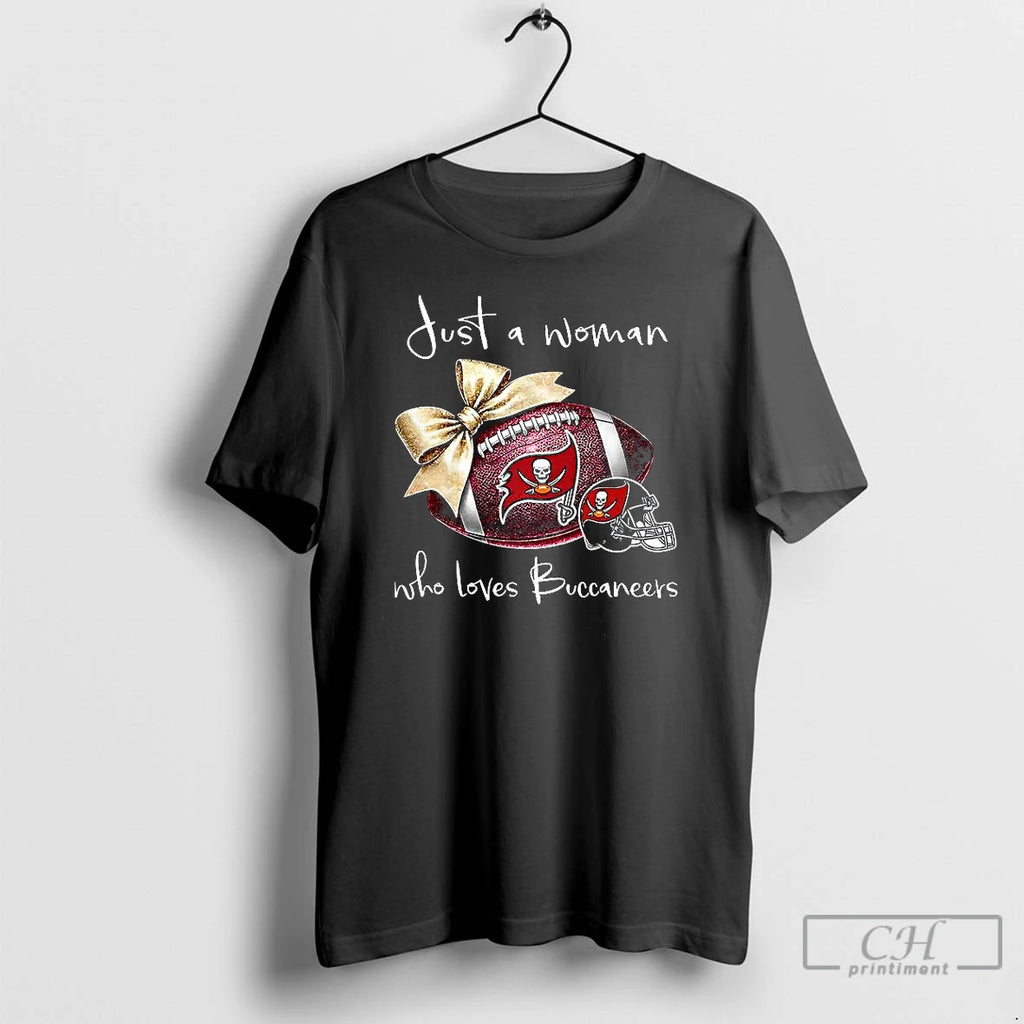Classic Tampa Bay Buccaneers Just A Woman Who Loves Buccaneers Football T Shirts