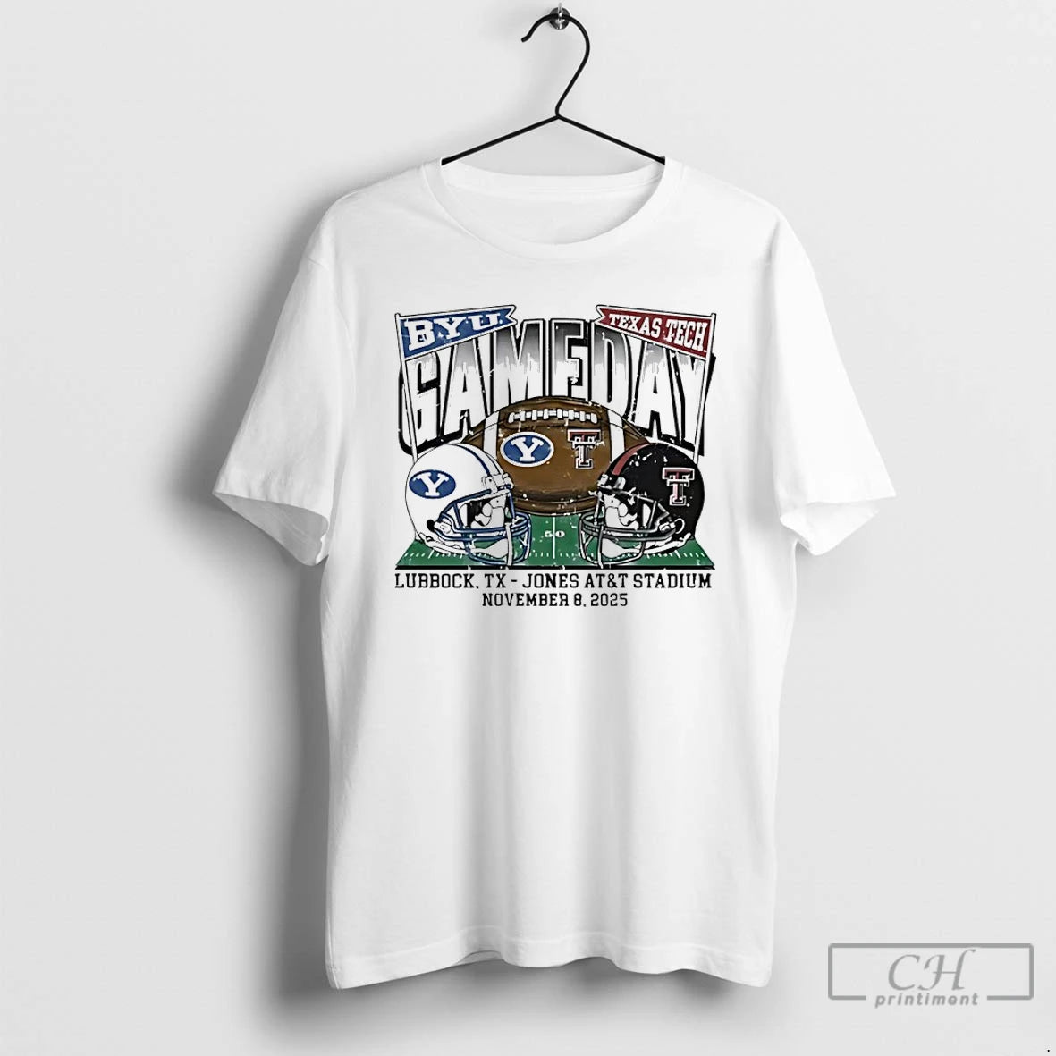Classic Texas Tech Red Raiders Vs Byu Cougars 2025 Game Day Helmet T Shirts Hoodie Sweatshirt | PurePodTees.com