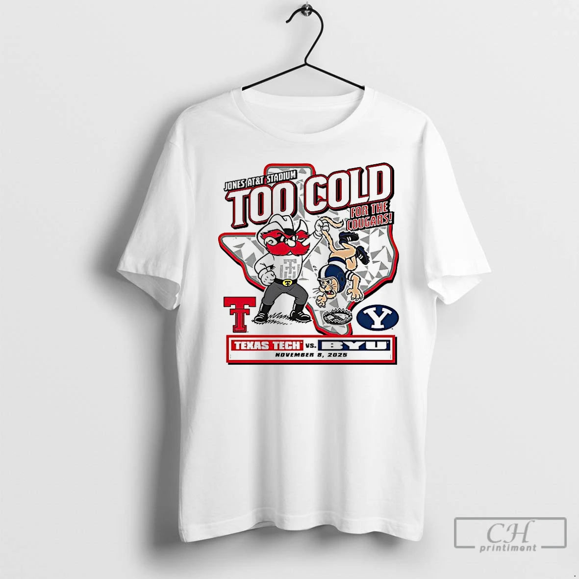 Classic Texas Tech Red Raiders Vs Byu Cougars Ncaa 2025 Too Cold Gameday Shirt Hoodie Sweatshirt | PurePodTees.com