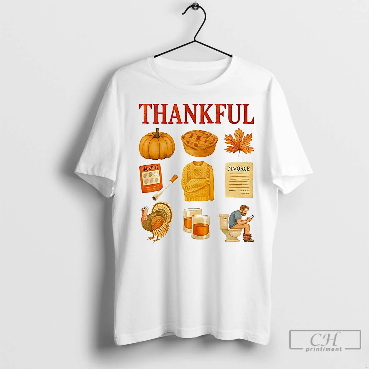 Classic Thankful Traditional Symbols Of Thanksgiving Caricature Shirt Hoodie Sweatshirt | PurePodTees.com