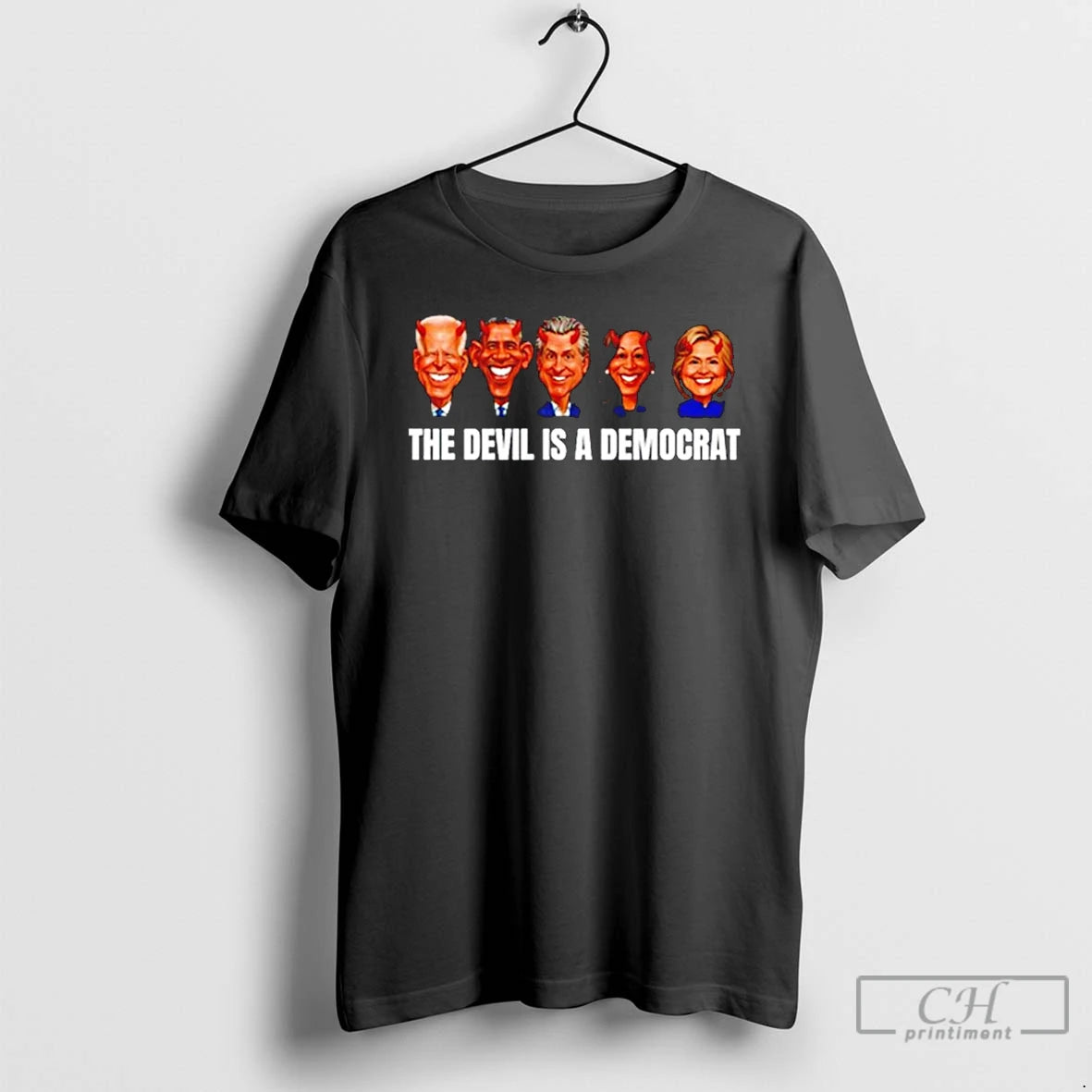 Classic The Devils Is A Democrat Caricature T Shirts Hoodie Sweatshirt | PurePodTees.com