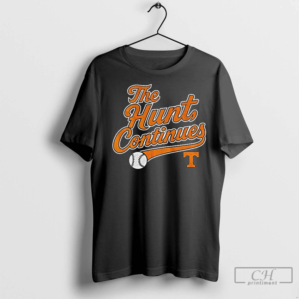 Classic The Hunt Continues Tennessee Volunteers Baseball Logo 2025 Shirt Hoodie Sweatshirt | PurePodTees.com