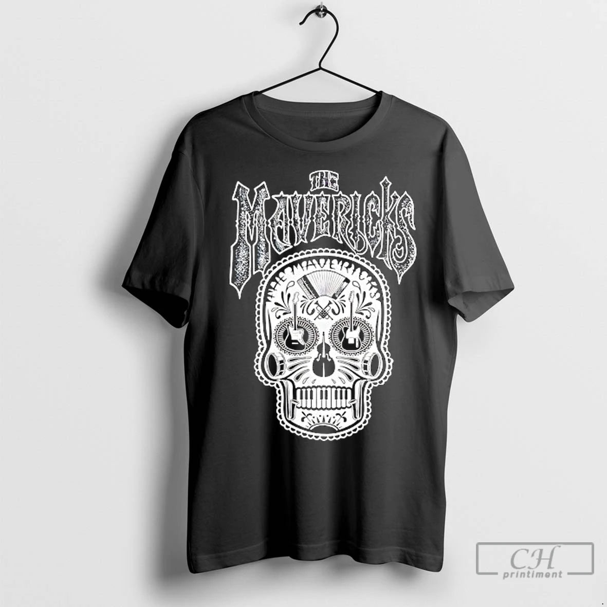 Classic The Mavericks Skull Guitar Piano Shirt Hoodie Sweatshirt | PurePodTees.com