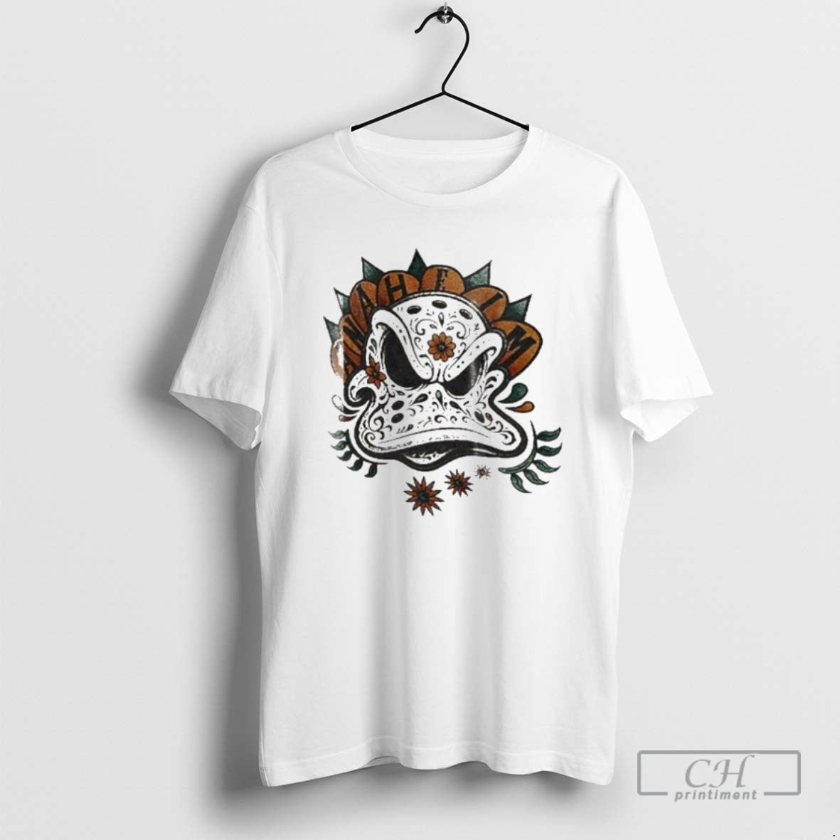 Classic The Pond Press X Anaheim Ducks Dia De Los Muertos Day Of The Dead Shirt Hoodie Sweatshirt | PurePodTees.com