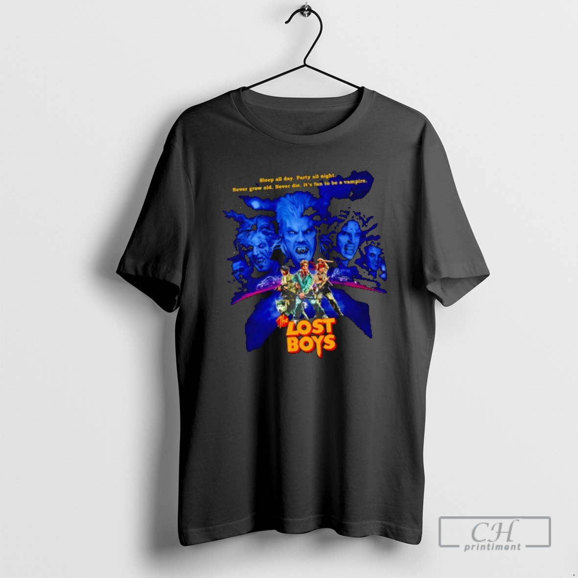 Classic The Vampire Squad The Lost Boys Sleep All Day Party All Night Never Grow Shirt Hoodie Sweatshirt | PurePodTees.com
