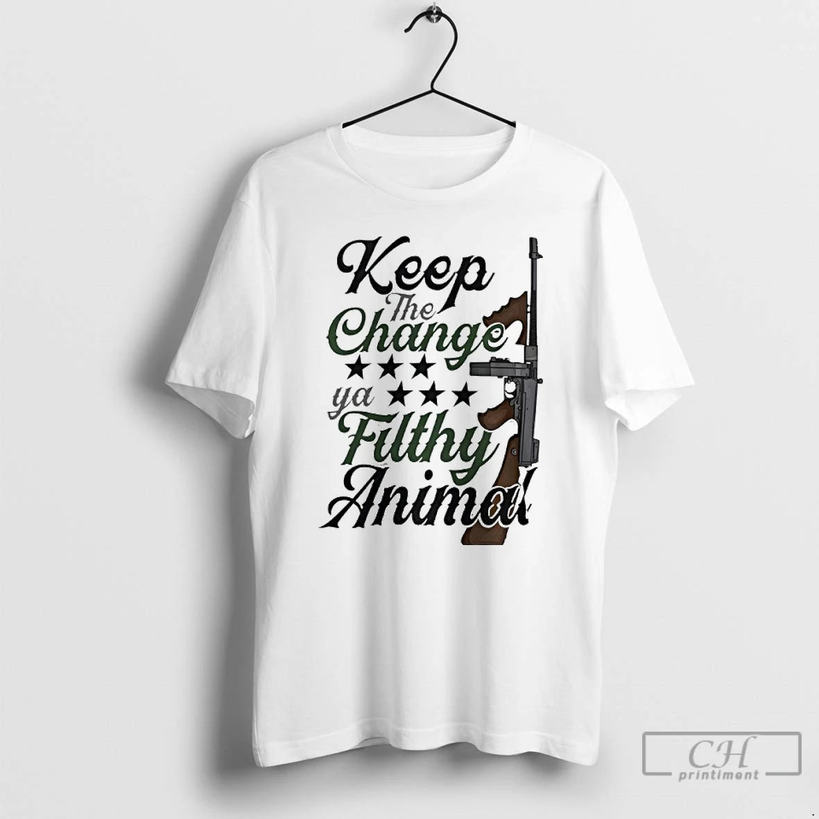 Classic The Change Ya Filthy Animal Thompson Gun Shirt Hoodie Sweatshirt | PurePodTees.com
