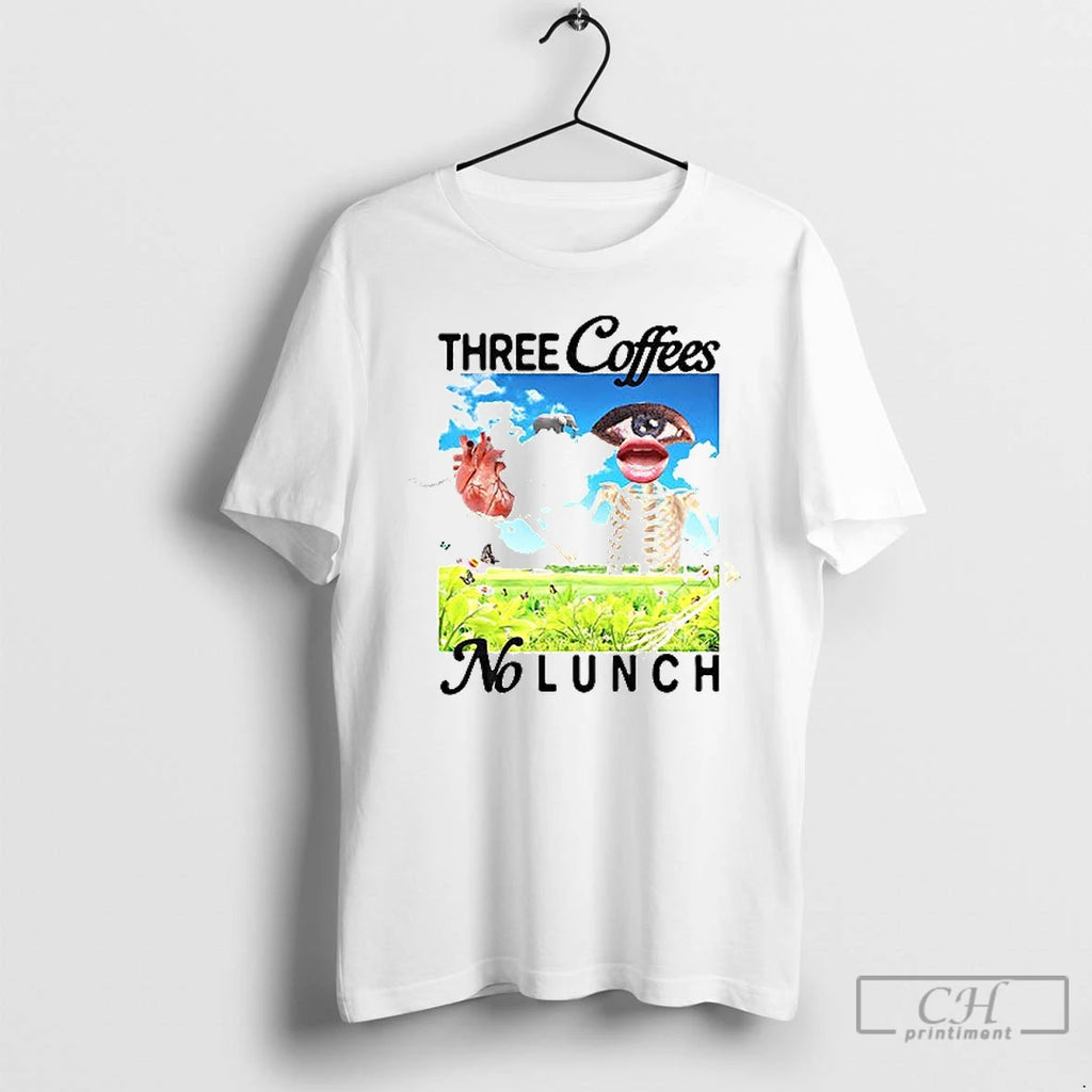 Classic Three Coffees No Lunch Skeleton T Shirts