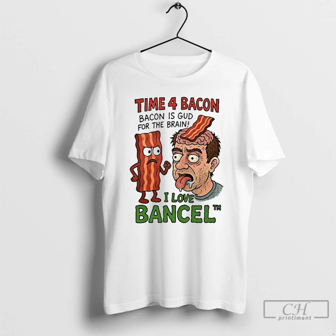 Classic Time 4 Bacon Is Good For The Brain I Love Bancel Ornaments T Shirts Hoodie Sweatshirt | PurePodTees.com