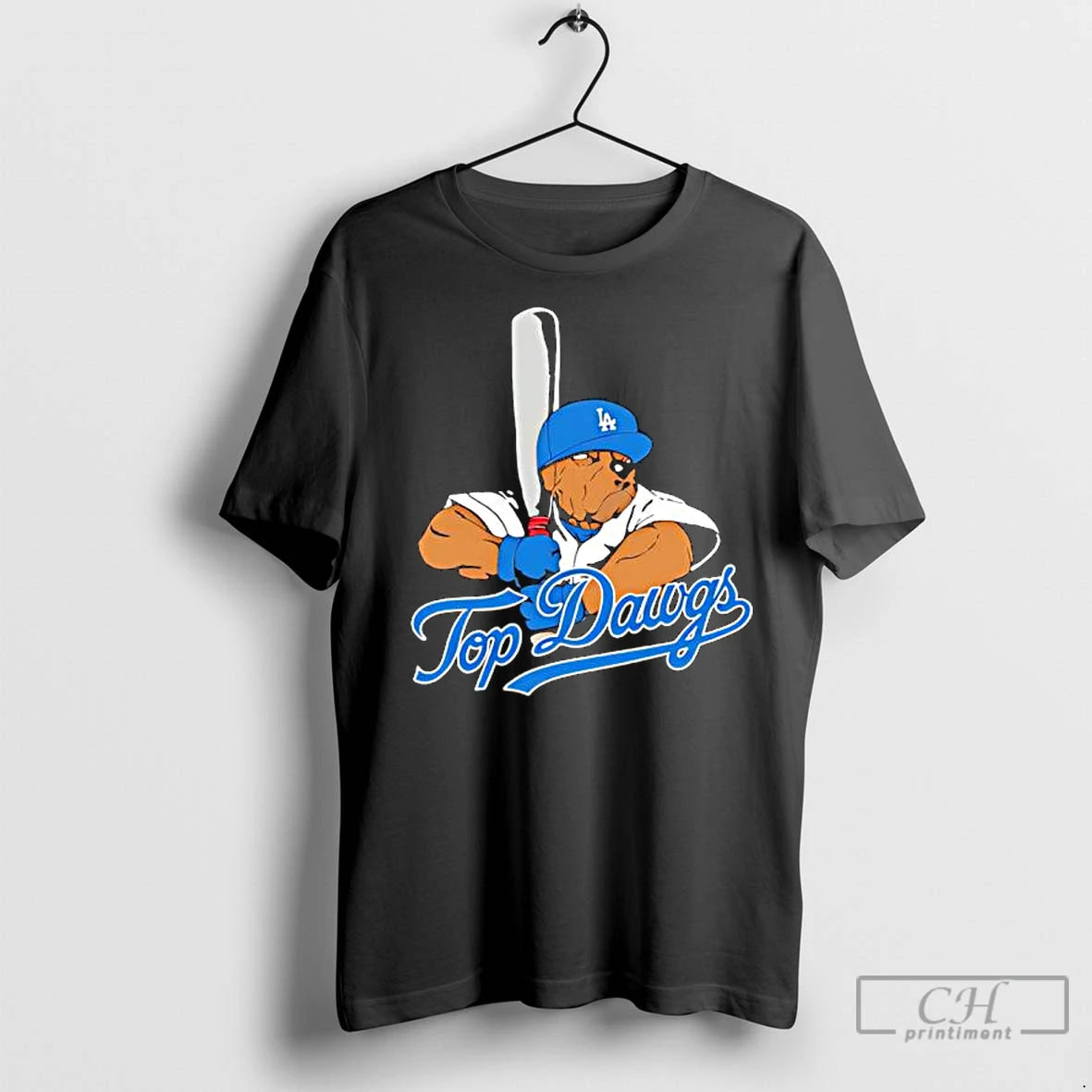 Classic Top Dawgs X Los Angeles Dodgers Bulldog Mascot Shirt Hoodie Sweatshirt | PurePodTees.com