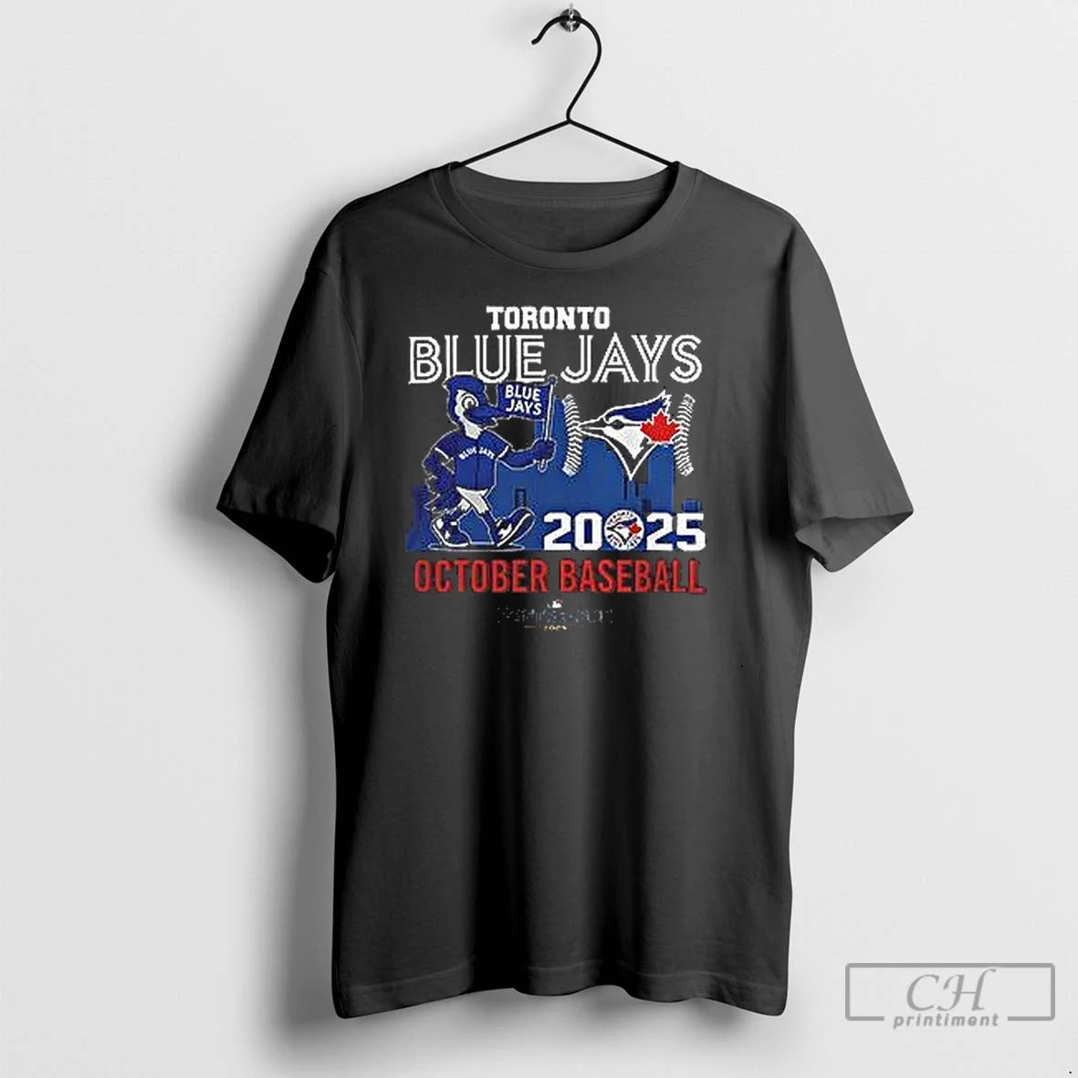 Classic Toronto Blue Jays 2025 October Baseball Skyline Mascot Skyline Shirt Hoodie Sweatshirt | PurePodTees.com