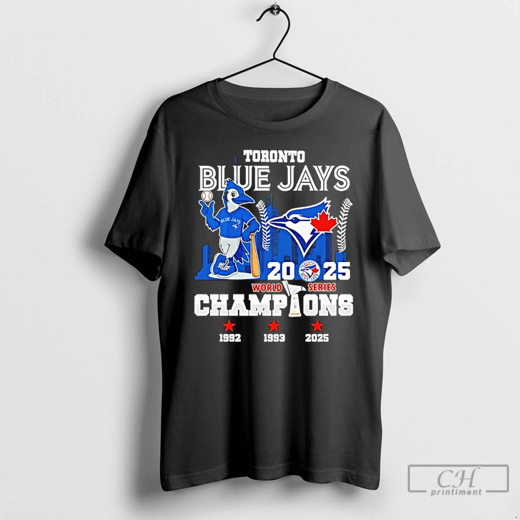 Classic Toronto Blue Jays 2025 World Series Champions 3 Time 92 93 25 Mascot Shirt Hoodie Sweatshirt | PurePodTees.com