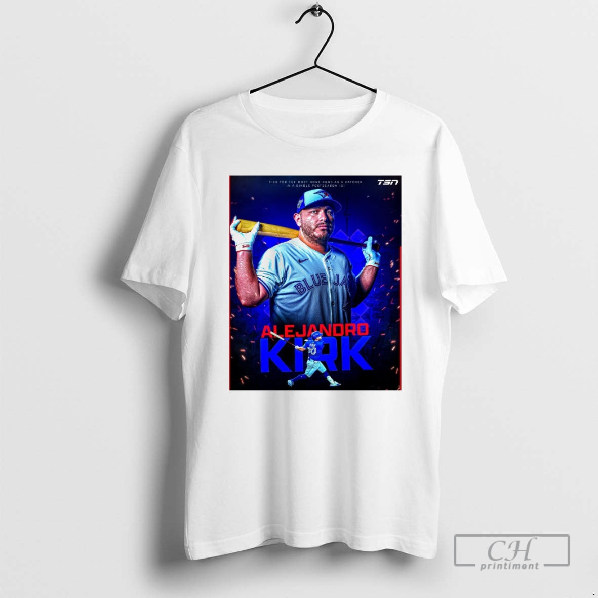 Classic Toronto Blue Jays Alejandro Kirk Tied For The Most Home Runs In A Single Shirt Hoodie Sweatshirt | PurePodTees.com