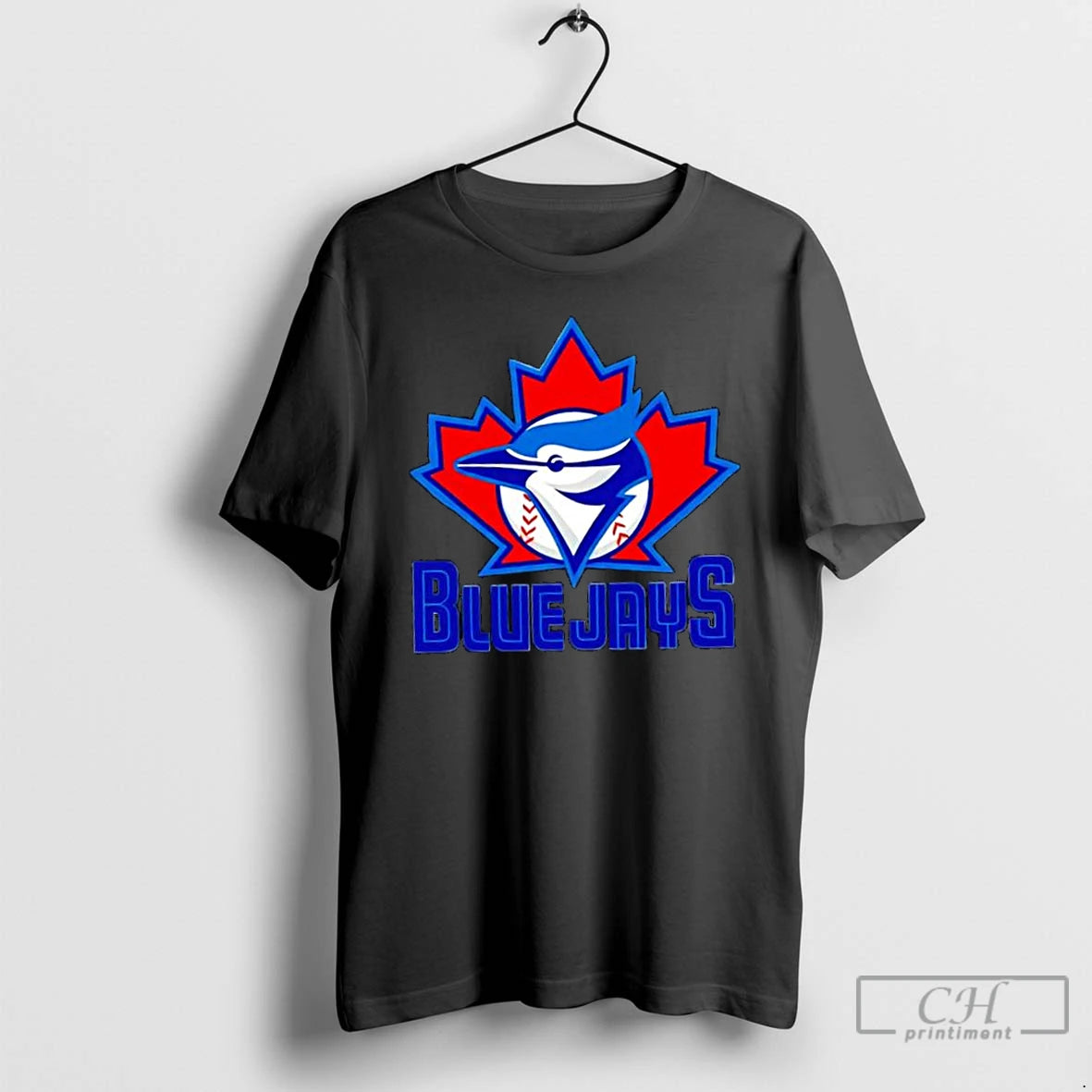 Classic Toronto Blue Jays Logo Inside Red Maple Leaf T Shirts Hoodie Sweatshirt | PurePodTees.com