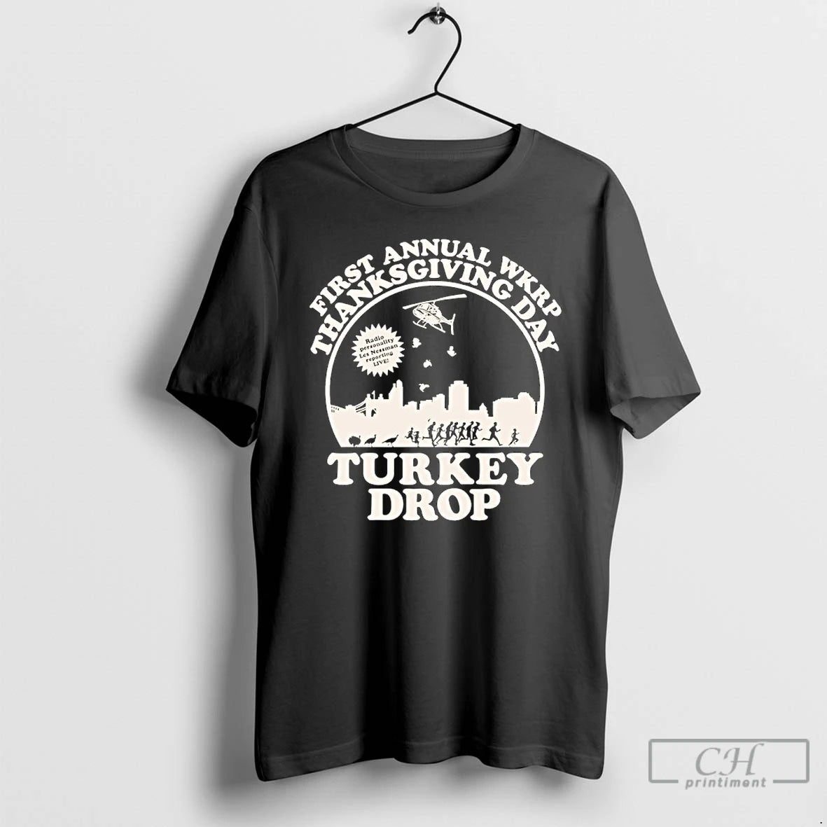 Classic Turkey Drop First Annual Wkrp Thanksgiving Day T Shirts Hoodie Sweatshirt | PurePodTees.com