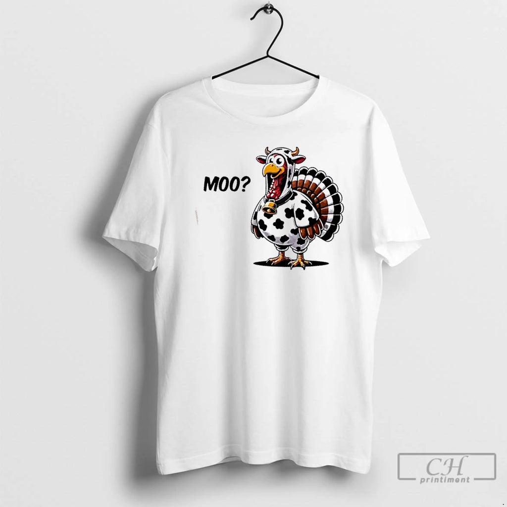 Classic Turkey Moo Funny Cute Thanksgiving T Shirts