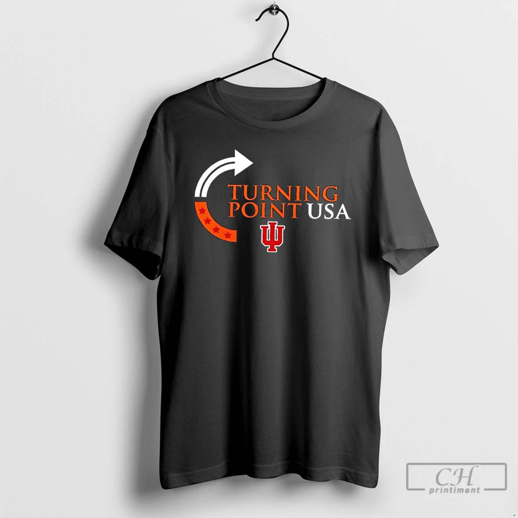 Classic Turning Point Usa Charlie Kirk X Indiana University Bloomington 2 Sided T Shirts