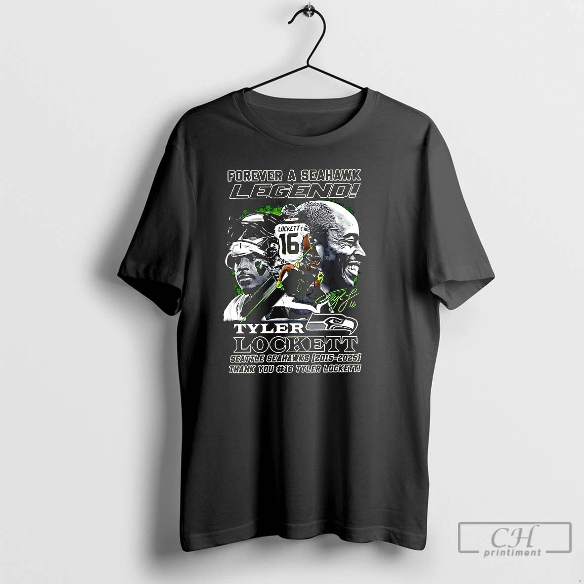 Classic Tyler Lockett Forever A Seattle Seahawk Legend 2015 2025 Signature Shirt Hoodie Sweatshirt | PurePodTees.com